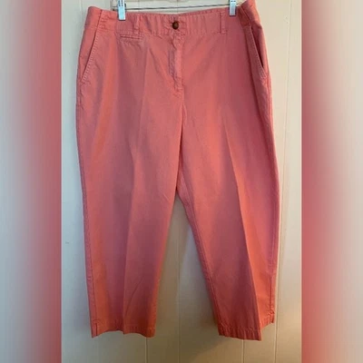 Orvis Pants Womens 18 Pink Cropped Flat Front Casual Lightweight 100% Cotton - Image 1 of 4