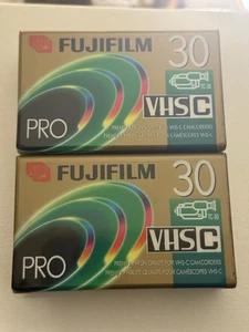 2x Fujifilm Pro VHS-C Camcorder Video Cassette Tape TC-30 NEW Sealed - Picture 1 of 4