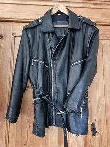 Damen-Lederjacke-weiches schwarzes Nappaleder-Bikerstil-neuwertig-Vintage 1980er - Bild 1 von 15