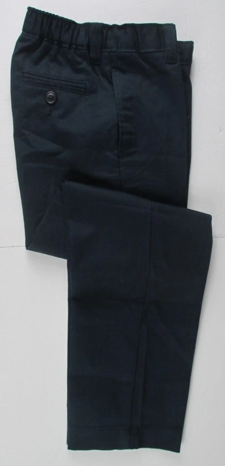 Pantalones Chinos LANDS END Azul Marino Liso Frontal Mezcla Niños 7 Ajustados ENTREPIERNA 23" Foto 1 de 4