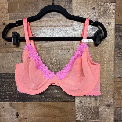 Nuevo con etiquetas Sujetador Victoria's Secret Tease Demi Sin Forro Coral Rosa Encaje 36DD Foto 1 de 4
