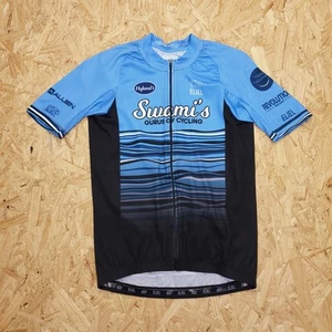 Eliel Swami's Cycling Jersey Mens Size Large Blue Black Short Sleeve Zip Pocket - Picture 1 of 6