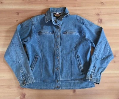 Vtg Harley Davidson Womens Demin Jacket Embroidered Ride Free Size XL - Image 1 of 4