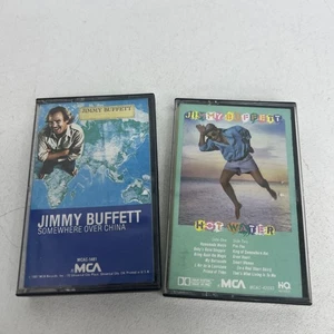 Lot Of 2 Vintage Jimmy Buffett Cassette Tapes- Somewhere Over China & Hot Water - Picture 1 of 5