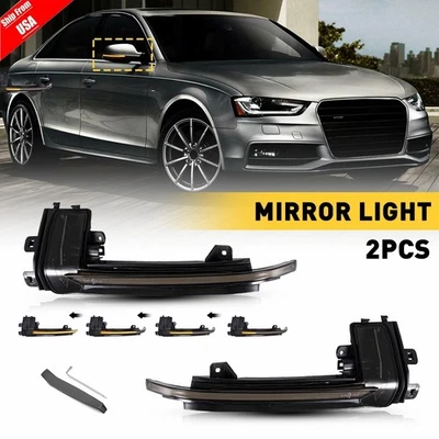 LED Side Mirror Sequential Turn Signal Light Amber For Audi A3 A4 A5 S5 RS3 RS4 - Image 1 of 4