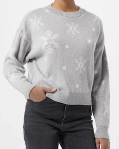 Ladies Lurex Sparkle Snowflake Christmas Jumper Sizes 8/10 12/14 14/16 - Picture 1 of 9