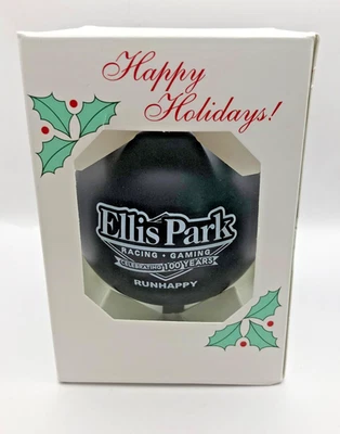 NEW Ellis Park Race Course Racetrack Christmas Ornament Black Runhappy Horse Foto 1 de 3