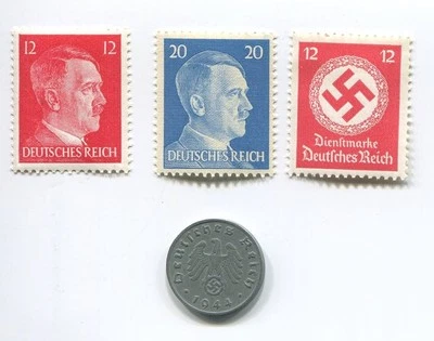 Moneda Premium del Tercer Reich Alemán Segunda Guerra Mundial y A.H. Sello Foto 1 de 2