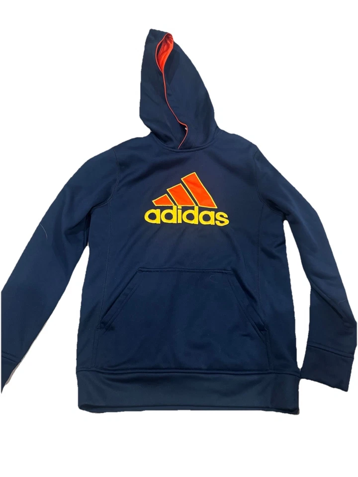 Adidas Navy Yellow Orange Hoodie Boys Medium 10/12 - Image 1 of 1