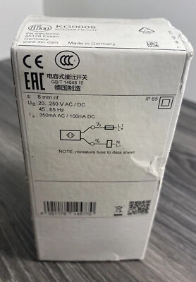 New IFM EFECTOR KG0008 / KGE2008-FBOA/NI Capacitive Proximity Switch 8MM - USA - Image 1 of 4