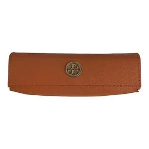 Estuche para gafas Tory Burch naranja gafas de lectura lectores logotipo dorado vacío - Imagen 1 de 6