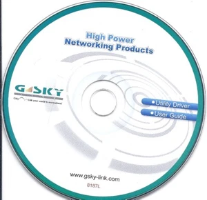 GSKY High Power Networking Products CD - Utility Driver + User Guide - Afbeelding 1 van 1