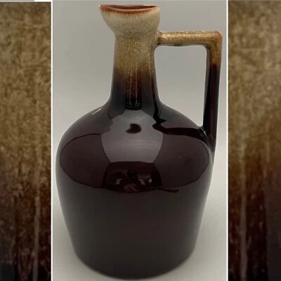 Pfaltzgraff MCM Brown Drip Glaze Jug Pitcher Made in USA 9.25" tall 6 cup - Image 1 of 4