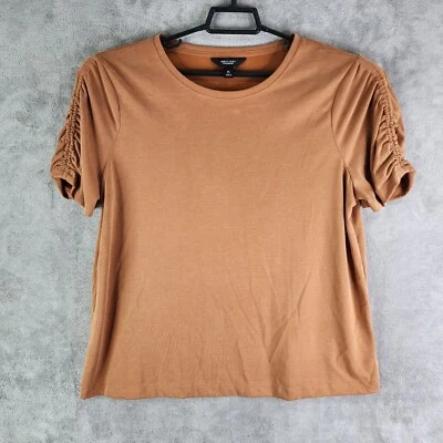 Blusa Camisa Top Mujer Marrón SIMPLY VERA Vera Wang Manga Acanalada Talla XL Foto 1 de 4