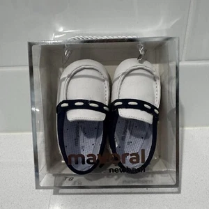 Mayoral Newborn Baby Loafers Shoes Size 18 (7-9months) Baptism Formal Occasion - Picture 1 of 8