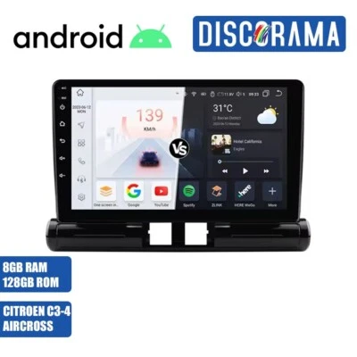 AUTORADIO ANDROID 8/128GB CITROEN C3 C4 AIRCROSS  2017-2023 STEREO AUTO TOUCH 9" - Immagine 1 di 4