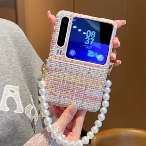 For Huawei Pura X, Luxury Hybrid Woven Pattern Bracelet Fashion Clear Cover Case - Picture 1 of 31