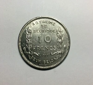 Belgium 1830-1930 3 Kings 10 Franc Deux Belgas KM#99 Pos A Nickel 34mm Lustre - Picture 1 of 2