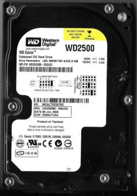 Western Digital WD2500BB-55GUC0 250GB IDE Hard Drive DCM: DSBACTJAA - Image 1 of 2