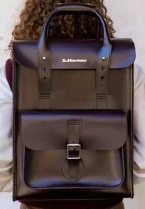 Dr Martens Mochila Mochila Borgoña Kiev Bolso Cuero Cartera 15"x12" - Imagen 1 de 7
