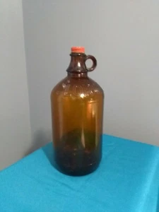 Vintage Clorox Embossed, Half Gallon, Amber Glass Jug With Original Metal Cap - Picture 1 of 9