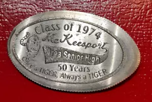 (pgasteelers1) Elongated 1974 1/2 Dollar McKeesport, PA. High school 🌠 - Picture 1 of 4