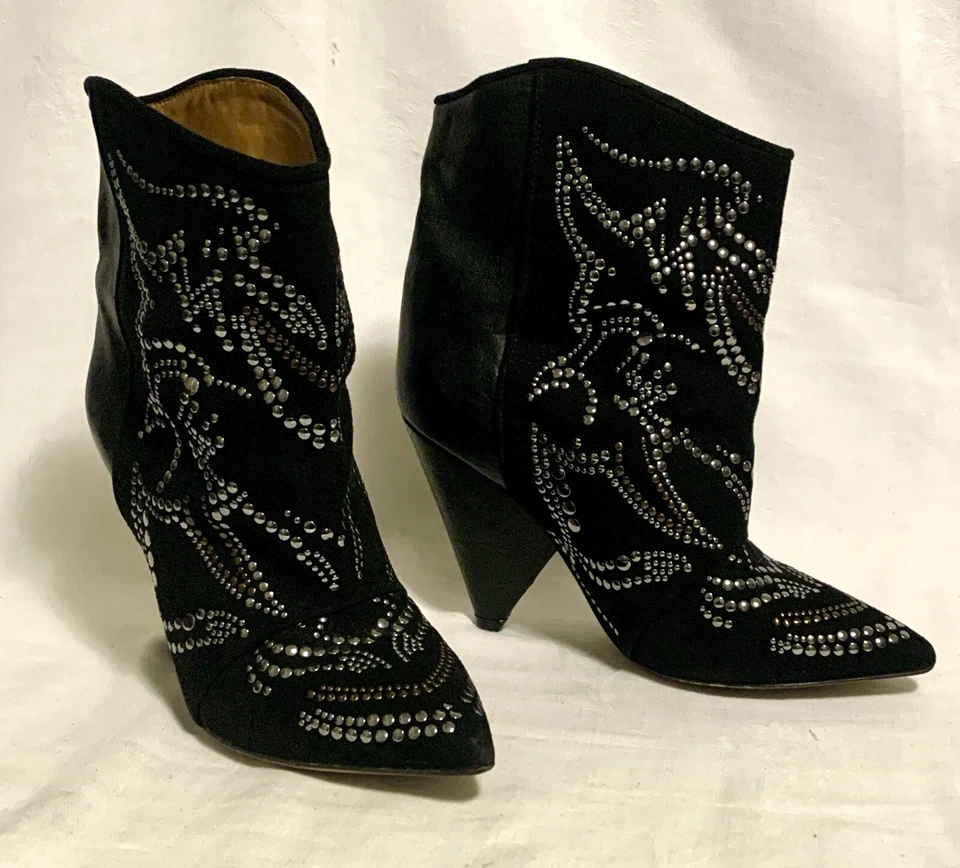 Isabel Marant Leather & Suede Studded Ankle Boots Size 36 /US 6, Retail: $1150 - Image 1 of 4