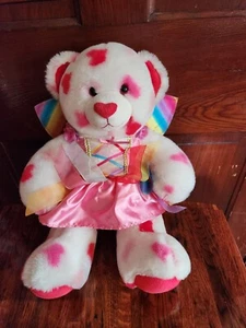Valentine Build A Bear Herz Plüsch Stofftier Regenbogen Flügel Satinkleid BAB - Bild 1 von 2