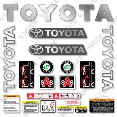 Kit de calcomanías para carretilla elevadora Toyota 8FGCU25 - ¡VINILO 3M PARA EXTERIORES 7 AÑOS! + BONO! Foto 1 de 2