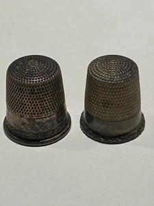 Antiker Simon Bros Sterlingsilber Fingerhut 2 Stück Unikat Sehr guter Zustand! - Bild 1 von 9