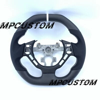Volante de fibra de carbono mate con tapa plana apto para Nissan GT-R R35 2009-2016 Foto 1 de 4