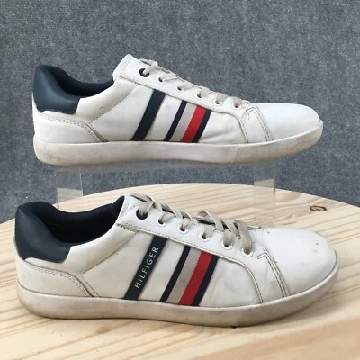 Tommy Hilfiger Zapatos Para Hombres 10 Tomillo Tenis Imitación Cuero Con Cordones Informales Parte Superior Baja Foto 1 de 4