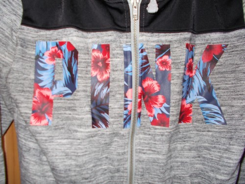 UNDERCOVER FELPA CON CAPPUCCIO ROSA VICTORIA SECRET DONNA TAGLIA S GRIGIA FULL ZIP GIACCA LEGGERA