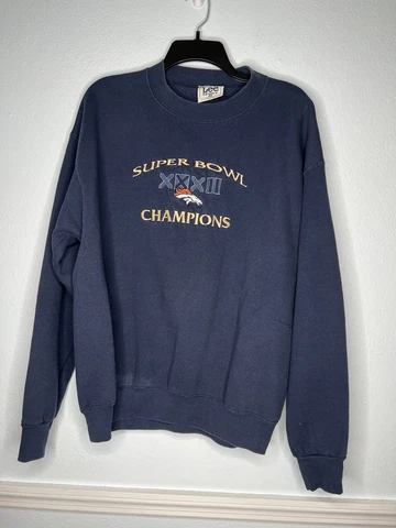 Lee Sport Sweatshirt Mens Large Super Bowl XXXII Broncos Champions Vintage NFL Cover