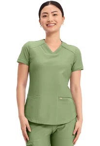 Cherokee Scrubs Form V Neck Top CK840 BRSG Bright Sage Free Shipping - Picture 1 of 5