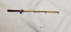 Miniature Doll House Fishing Rod 1: 12 Mini Fisherman Pole Figurine REEL TURNS! - Picture 1 of 4