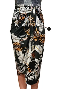 Sarong Social Club San Diego Wrap Around Hawaiian Skirt, Palm Prawns, Beach Wear - Picture 1 of 7