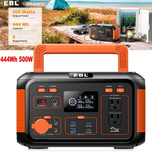 SUAOKI Solar Generators, G500 Portable Power Station 500Wh Camping