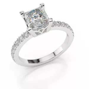 3/4 Carat Women's Princess Cut Diamond Engagement Ring H/SI2 950 Platinum - Picture 1 of 7