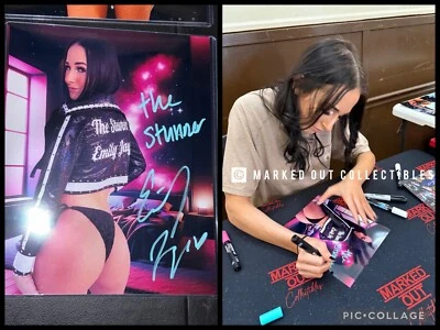 Emily Jaye Firmado Metálico 8x10 Prueba Promo WWE NXT EVOLVE AEW Foto 1 de 2