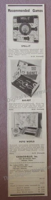 Anuncio 1939 * Juegos Cadaco Ellis - Foto Mundo - Bas-Ket - Spell-It Educativo Foto 1 de 3