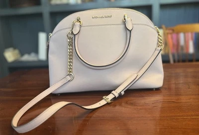 Michael Kors Emmy Saffiano Powder Blush Pink LH Crossbody Bag w/ Gold Hardware - Image 1 of 4