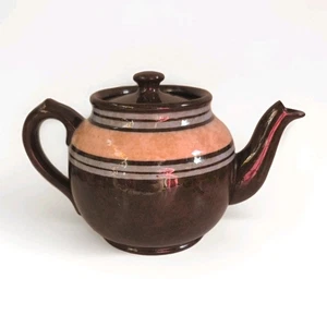 Sadler Brown Betty Teapot Treacle Glaze Lustre Vintage Height 12cm two cup - Picture 1 of 14