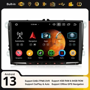 9" CarPlay Android 14 Autoradio GPS 8-Core für VW Caddy Golf 5/6 Passat CC Jetta - Bild 1 von 24