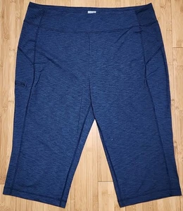 Duluth Trading Hose Damen XL blau NoGA Stretch Capri hoher Bund Pull On Yoga Gym - Bild 1 von 9