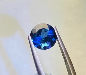 3.02 CTS, RARE ROUND, 8.8 X 8.8 X 6 MM, LONDON BLUE TOPAZ, VVS QUALITY, BRAZIL - Bild 1 von 4