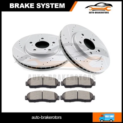 Taladro delantero 2 rotores de freno con 4 pastillas de cerámica para Honda Odyssey 2005-2010 Foto 1 de 4