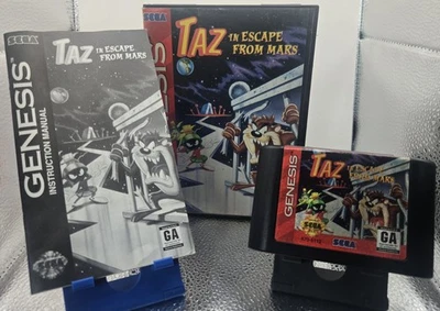 Taz in Escape from Mars Sega Genesis | Complete w/ Manual | Tested & Working - Image 1 of 4