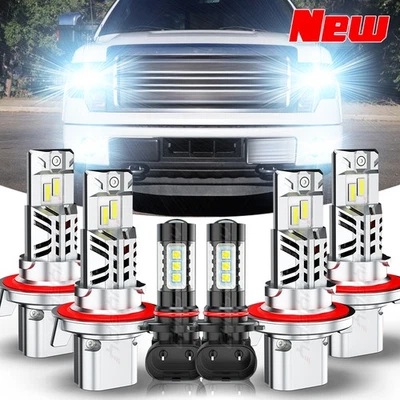 Para For 2009-2013 2014 Ford F150 Faro LED Hi Lo + bombillas de luz antiniebla - Image 1 of 4