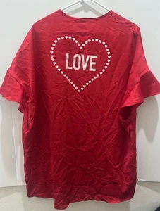 Accappatoio pigiama donna Victoria’s Secret raso 'Love' kimono taglia unica rosso nuovo - Foto 1 di 10
